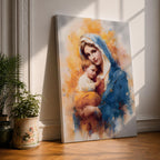 Madonna and Child Wall Art Virgin Mary Jesus Framed Canvas Holy Blessed Catholic Decor