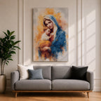 Madonna and Child Wall Art Virgin Mary Jesus Framed Canvas Holy Blessed Catholic Decor