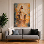Virgin Mary Wall Art Blessed Mother Framed Canvas Heavenly Catholic Christian Spiritual Decor