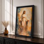 Virgin Mary Wall Art Blessed Mother Framed Canvas Heavenly Catholic Christian Spiritual Decor