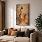 Virgin Mary Wall Art Blessed Mother Framed Canvas Heavenly Catholic Christian Spiritual Decor