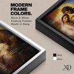 Holy Family Wall Art Mary Joseph Jesus Framed Canvas Glitch Abstract Christian Religious Decor