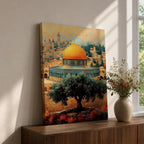 Masjid Al Aqsa Wall Art Olive Tree View Framed Canvas Jerusalem Mosque Islamic Decor