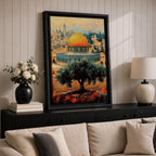 Masjid Al Aqsa Wall Art Olive Tree View Framed Canvas Jerusalem Mosque Islamic Decor