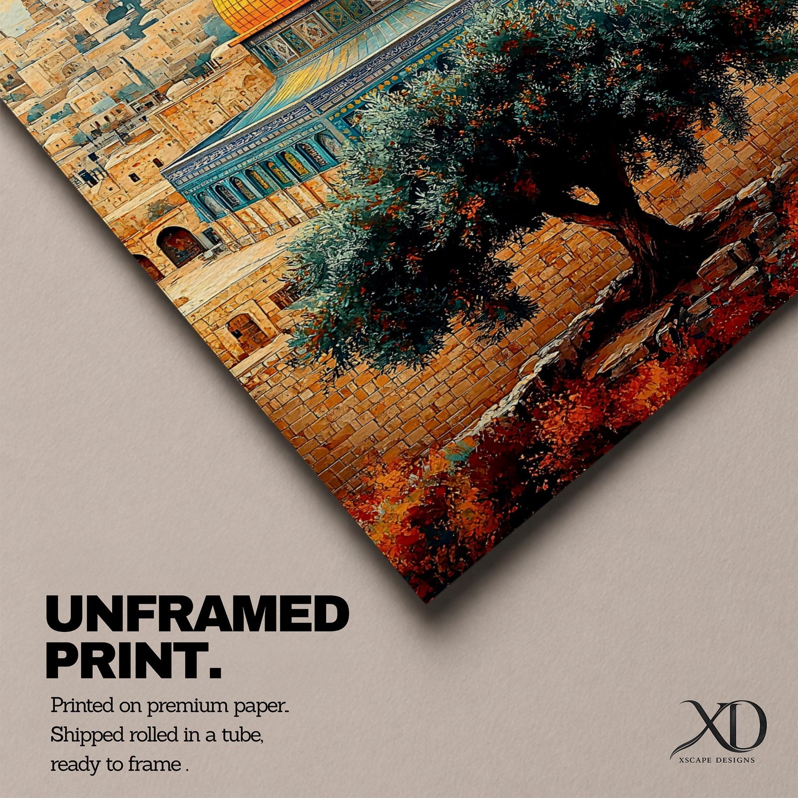 Masjid Al Aqsa Wall Art Olive Tree View Framed Canvas Jerusalem Mosque Islamic Decor