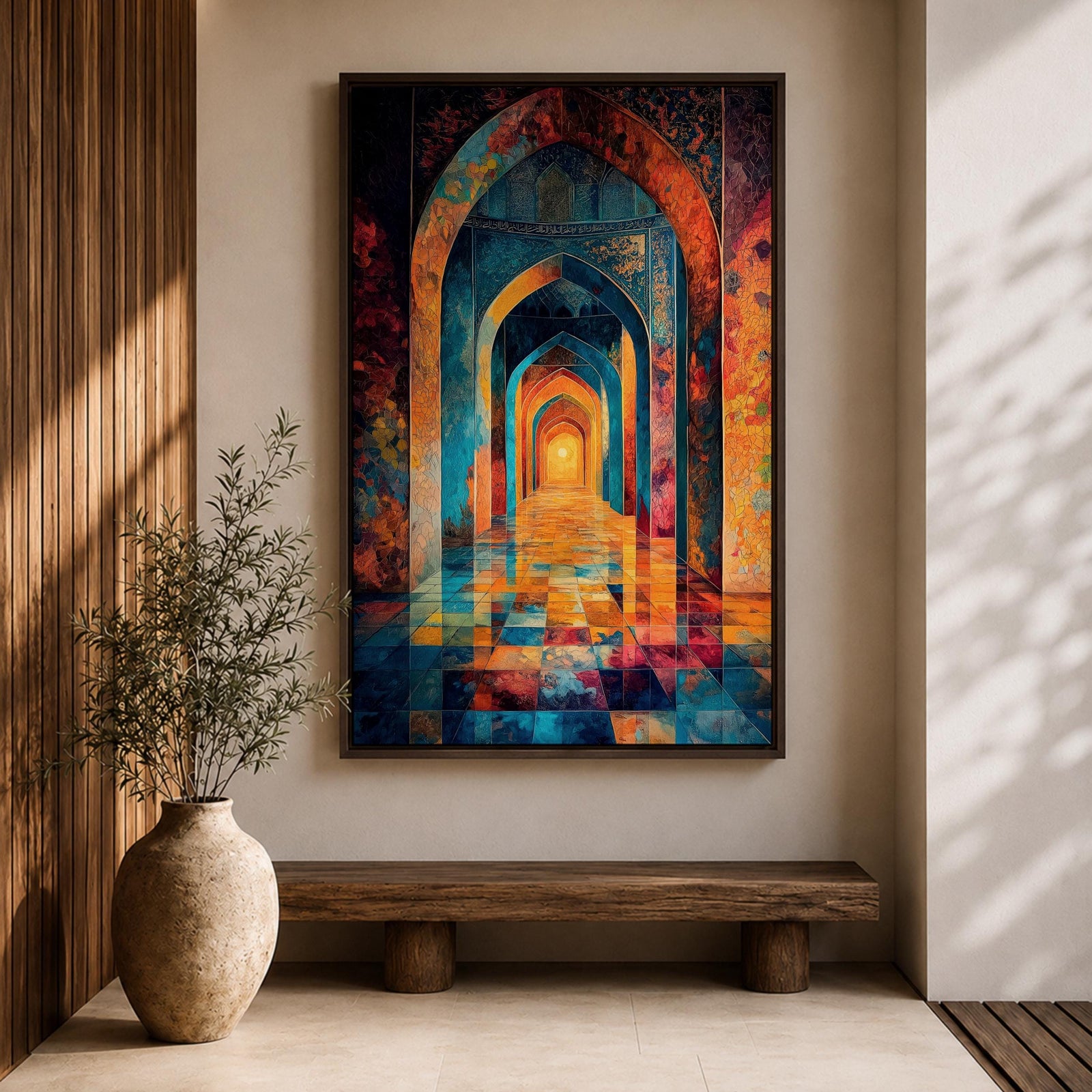 Islamic Arch Wall Art Mosque Corridor Framed Canvas Moroccan Archway Middle Eastern Islamic Decor