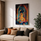 Islamic Arch Wall Art Mosque Corridor Framed Canvas Moroccan Archway Middle Eastern Islamic Decor