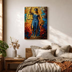 Lady Justice Legal Symbol Wall Art Blindfolded Scales Stained Glass Gift Office Home Decor