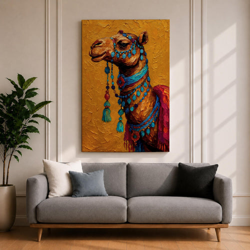 Camel Moroccan Wall Art Arabian Desert Dromedary Cultural Travel Gift Living Room Home Decor