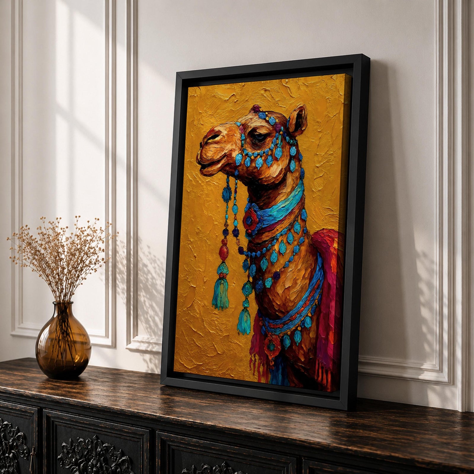 Camel Moroccan Wall Art Arabian Desert Dromedary Cultural Travel Gift Living Room Home Decor