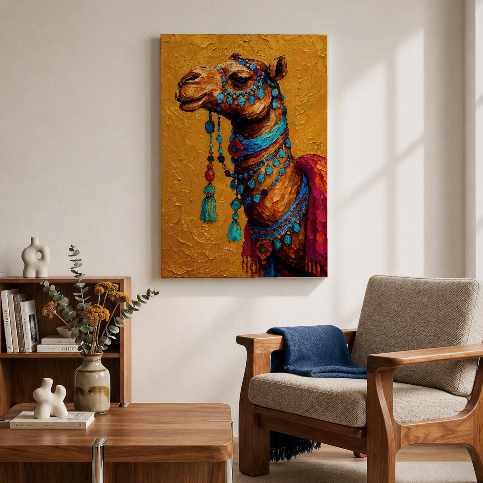 Camel Moroccan Wall Art Arabian Desert Dromedary Cultural Travel Gift Living Room Home Decor