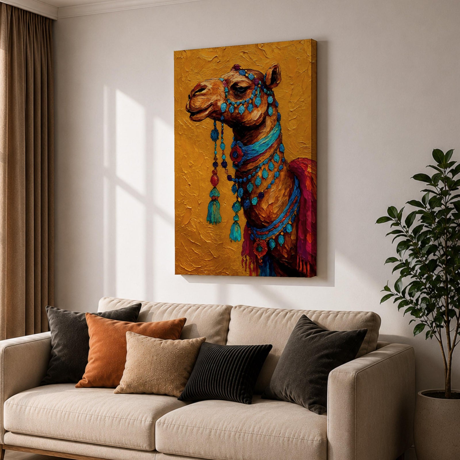 Camel Moroccan Wall Art Arabian Desert Dromedary Cultural Travel Gift Living Room Home Decor