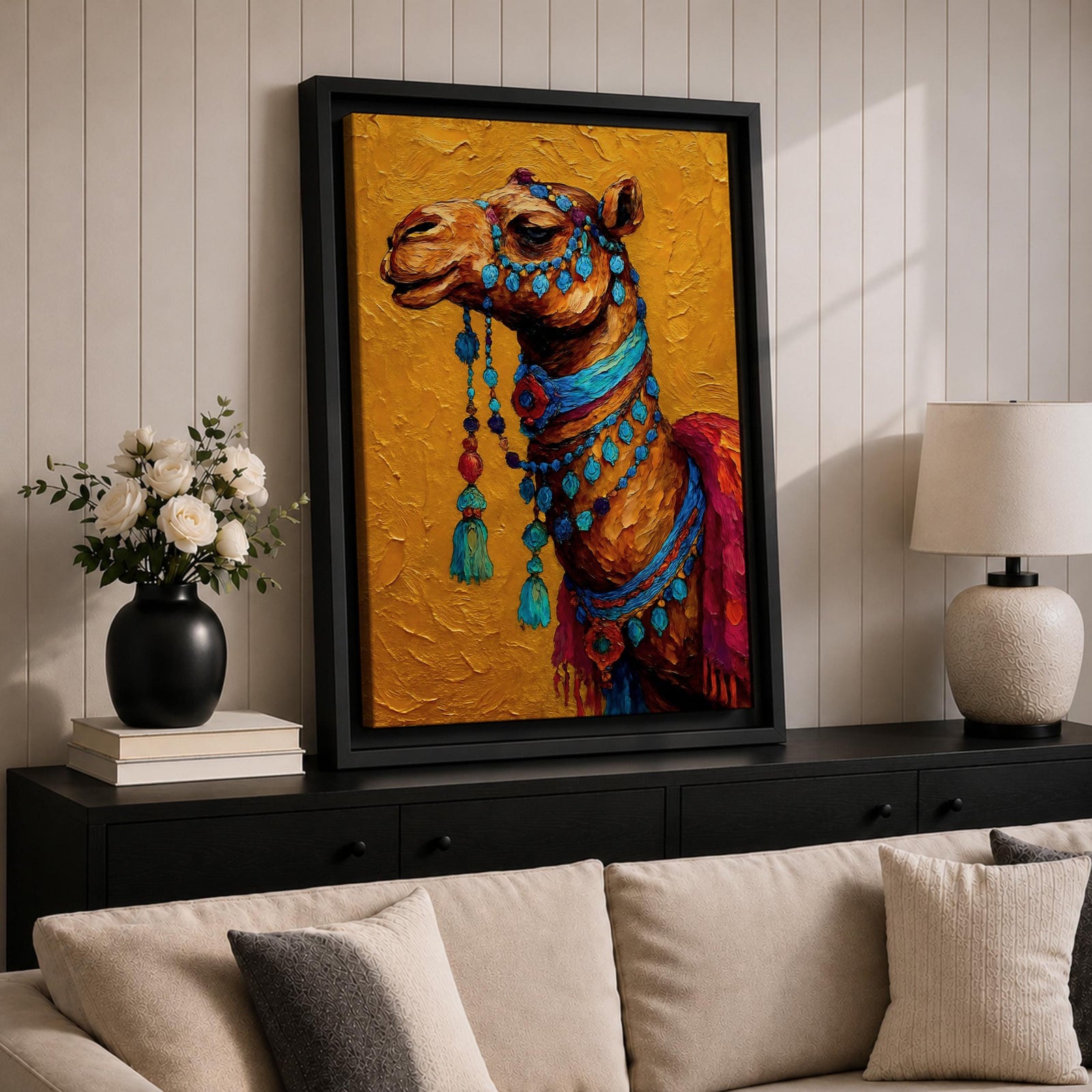 Camel Moroccan Wall Art Arabian Desert Dromedary Cultural Travel Gift Living Room Home Decor