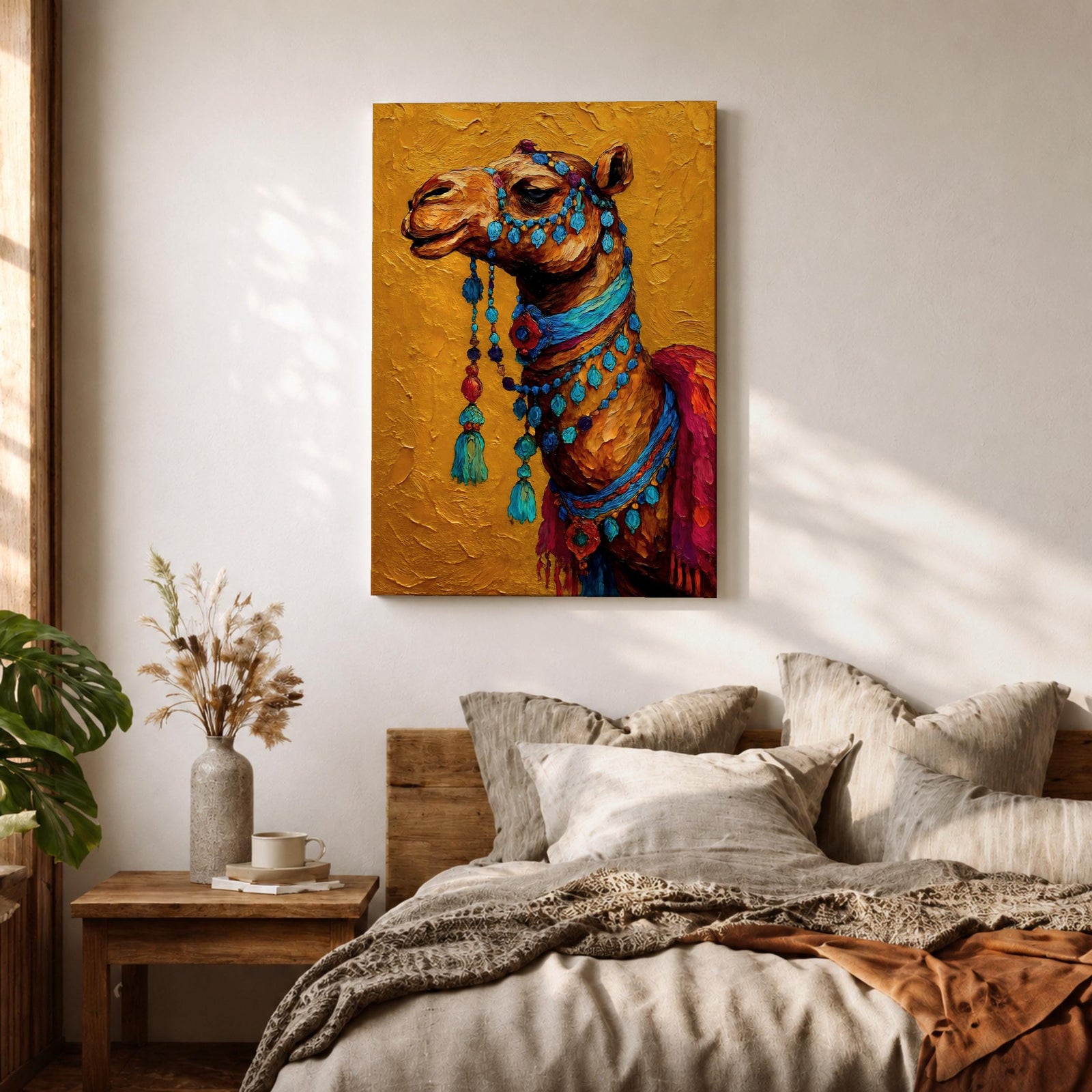 Camel Moroccan Wall Art Arabian Desert Dromedary Cultural Travel Gift Living Room Home Decor