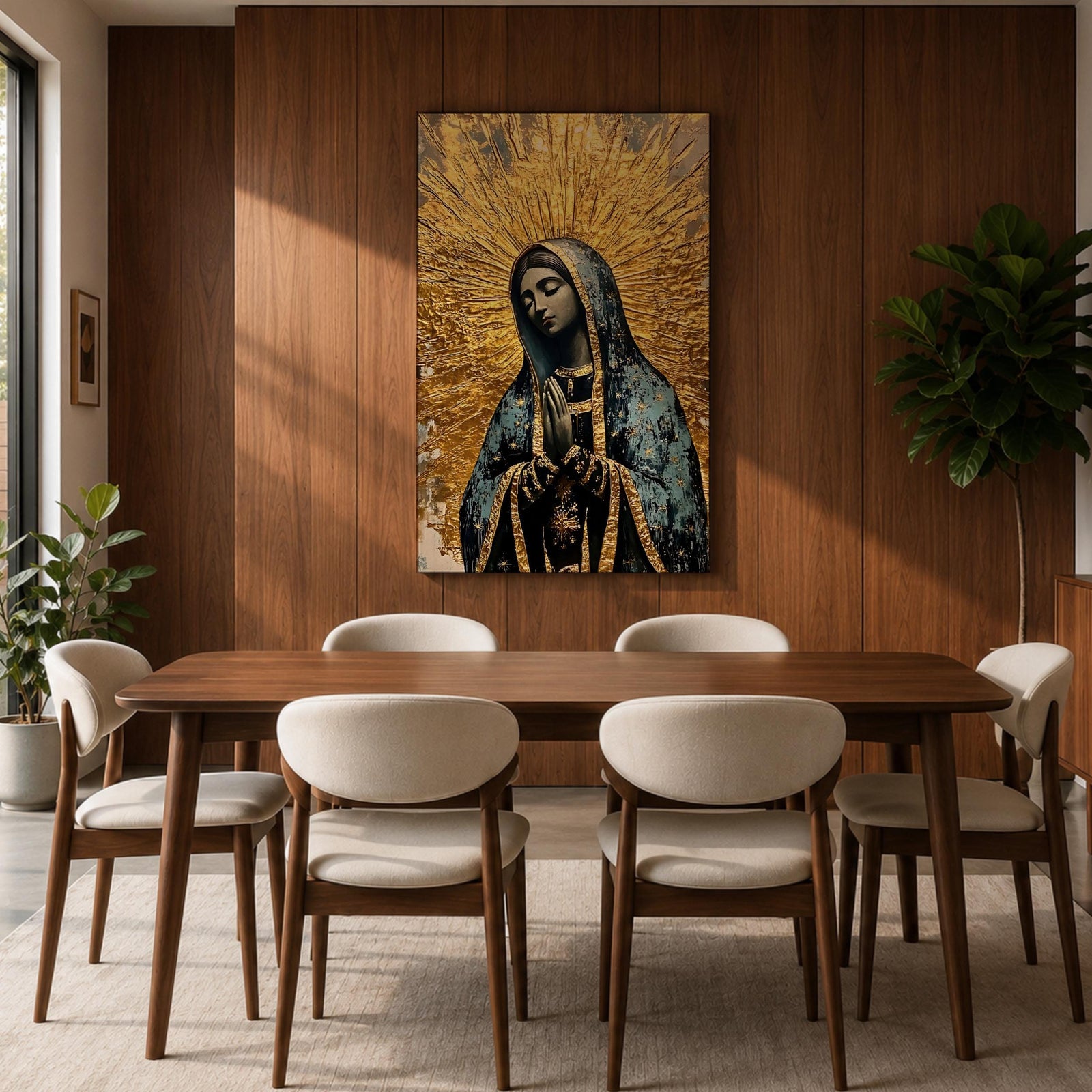 Our Lady of Guadalupe Wall Art Prayer Framed Canvas Virgen del Tepeyac Catholic Decor