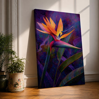 Bird of Paradise Wall Art Garden Bloom Framed Canvas Strelitzia Abstract Tropical Home Decor