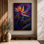Bird of Paradise Wall Art Garden Bloom Framed Canvas Strelitzia Abstract Tropical Home Decor