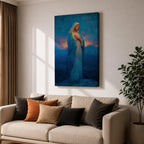 Virgin Mary Wall Art Prayer Pose Framed Canvas Madonna Christian Catholic Wall Decor