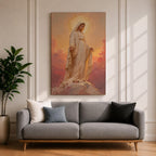 Our Lady of Lourdes Wall Art Open Arms Framed Canvas Madonna Immaculate Christian Decor
