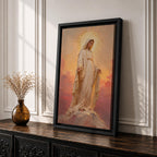 Our Lady of Lourdes Wall Art Open Arms Framed Canvas Madonna Immaculate Christian Decor