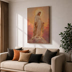 Our Lady of Lourdes Wall Art Open Arms Framed Canvas Madonna Immaculate Christian Decor