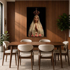 Our Lady of Fatima Wall Art Praying Portrait Framed Canvas Madonna Catholic Christian Decor