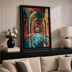 Mosque Corridor Wall Art Islamic Arch Framed Canvas Masjid Persian Architecture Muslim Home Decor