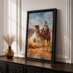 Ornate Camel Wall Art Desert Camp Framed Canvas Bedouin Arabian Middle Eastern Wall Decor