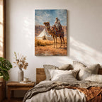 Ornate Camel Wall Art Desert Camp Framed Canvas Bedouin Arabian Middle Eastern Wall Decor
