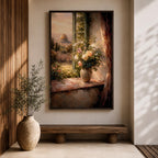 Masjid Al Aqsa Wall Art Floral Window Framed Canvas Jerusalem Mosque Middle Eastern Decor