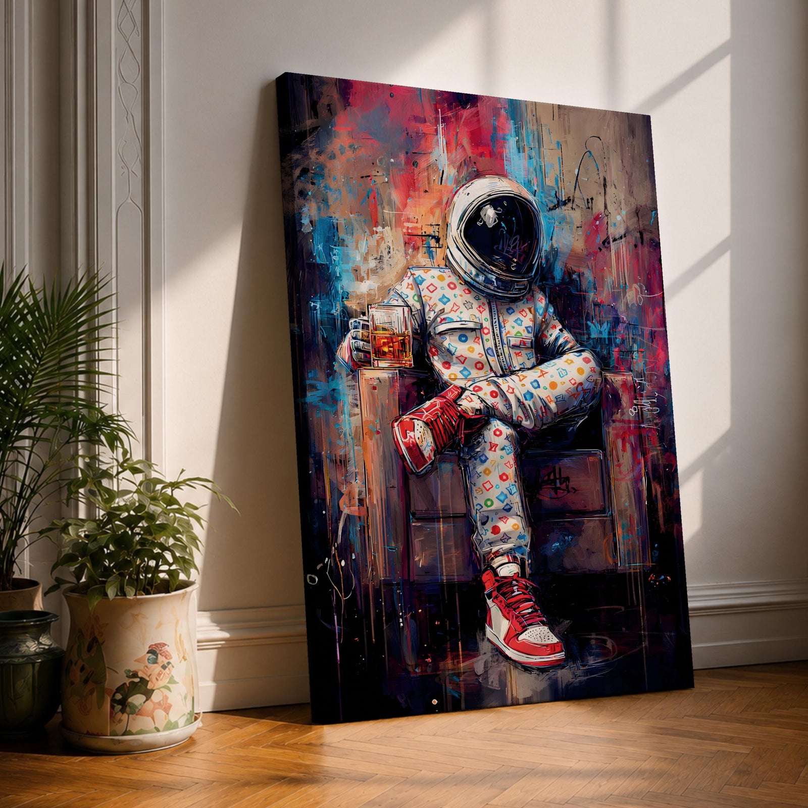 Astronaut Wall Art Street Style Space Painting Hypebeast Canvas Urban Graffiti Decor Sneaker Art
