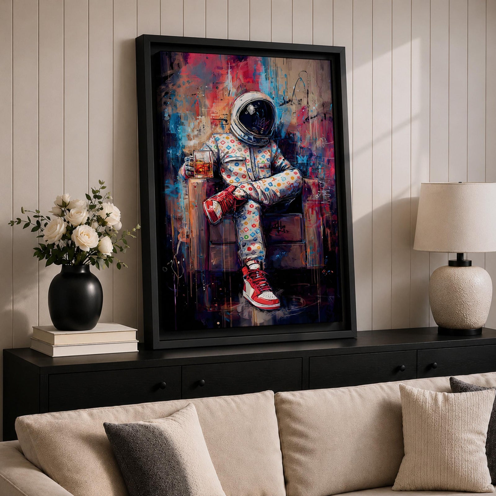 Astronaut Wall Art Street Style Space Painting Hypebeast Canvas Urban Graffiti Decor Sneaker Art