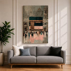 Kaaba Wall Art Sacred Mosque Framed Canvas Mecca Masjid Haram Hajj Umrah Islamic Decor