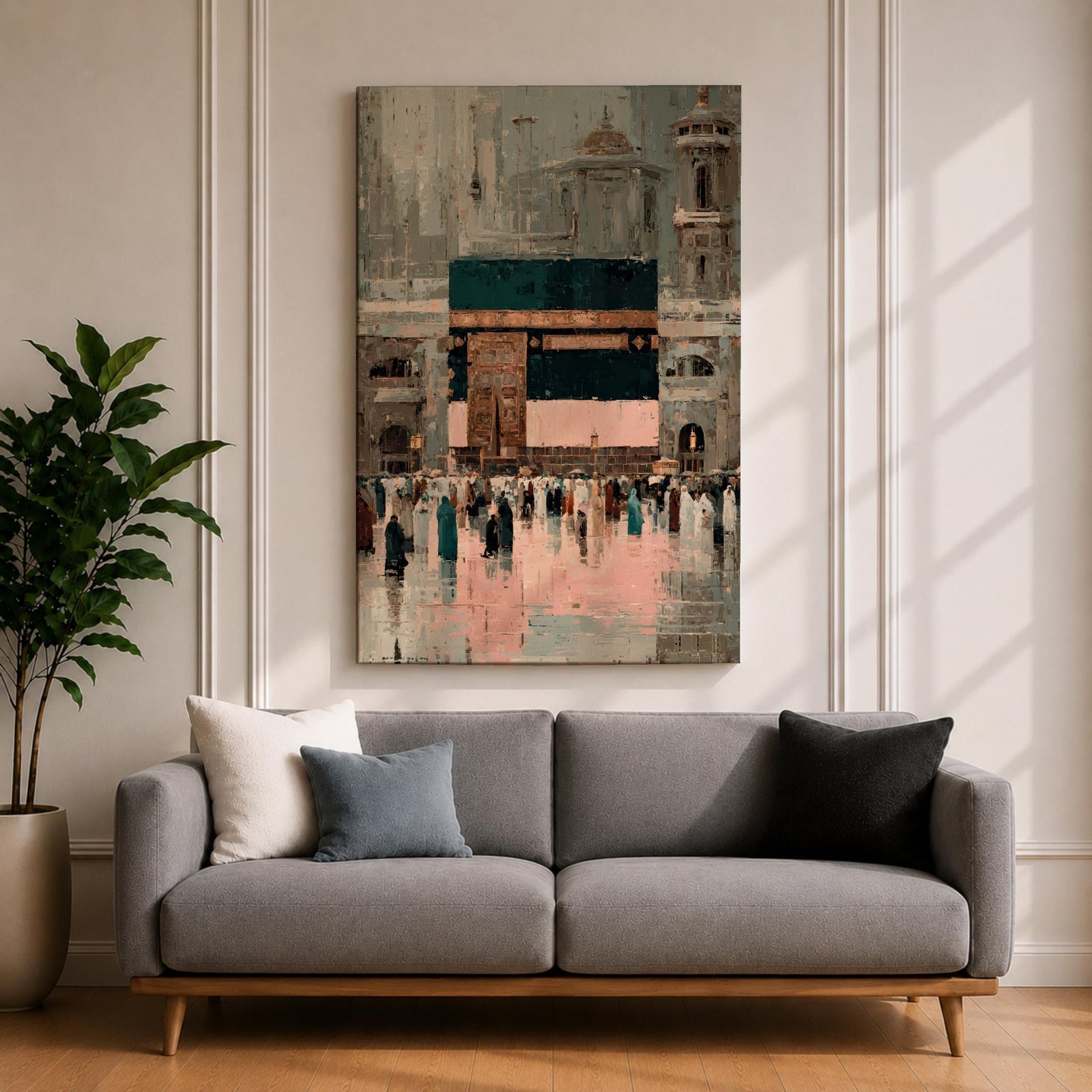 Kaaba Wall Art Sacred Mosque Framed Canvas Mecca Masjid Haram Hajj Umrah Islamic Decor