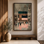 Kaaba Wall Art Sacred Mosque Framed Canvas Mecca Masjid Haram Hajj Umrah Islamic Decor