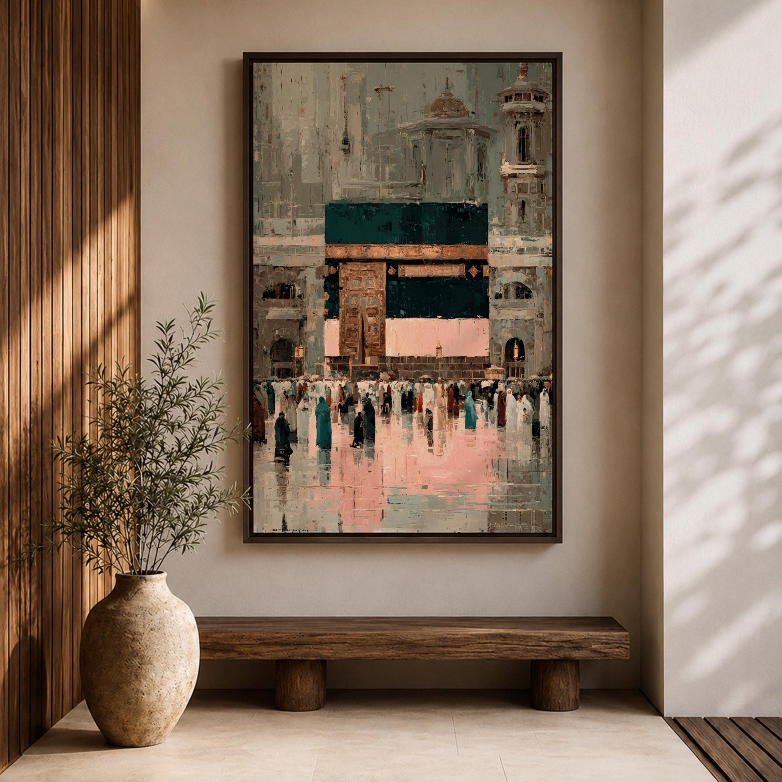 Kaaba Wall Art Sacred Mosque Framed Canvas Mecca Masjid Haram Hajj Umrah Islamic Decor