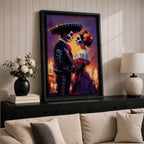 Day of the Dead Wall Art Romantic Dia de los Muertos Canvas Mexican Decor