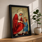 Virgin Mary and Child Wall Art Blessing Framed Canvas Madonna Christian Holy Family Decor