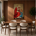 Virgin Mary and Child Wall Art Blessing Framed Canvas Madonna Christian Holy Family Decor