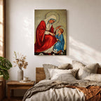 Virgin Mary and Child Wall Art Blessing Framed Canvas Madonna Christian Holy Family Decor