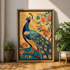 Peacock Bird Wall Art Peafowl Nature Floral Garden Wildlife Gift Living Room Home Decor