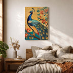 Peacock Bird Wall Art Peafowl Nature Floral Garden Wildlife Gift Living Room Home Decor
