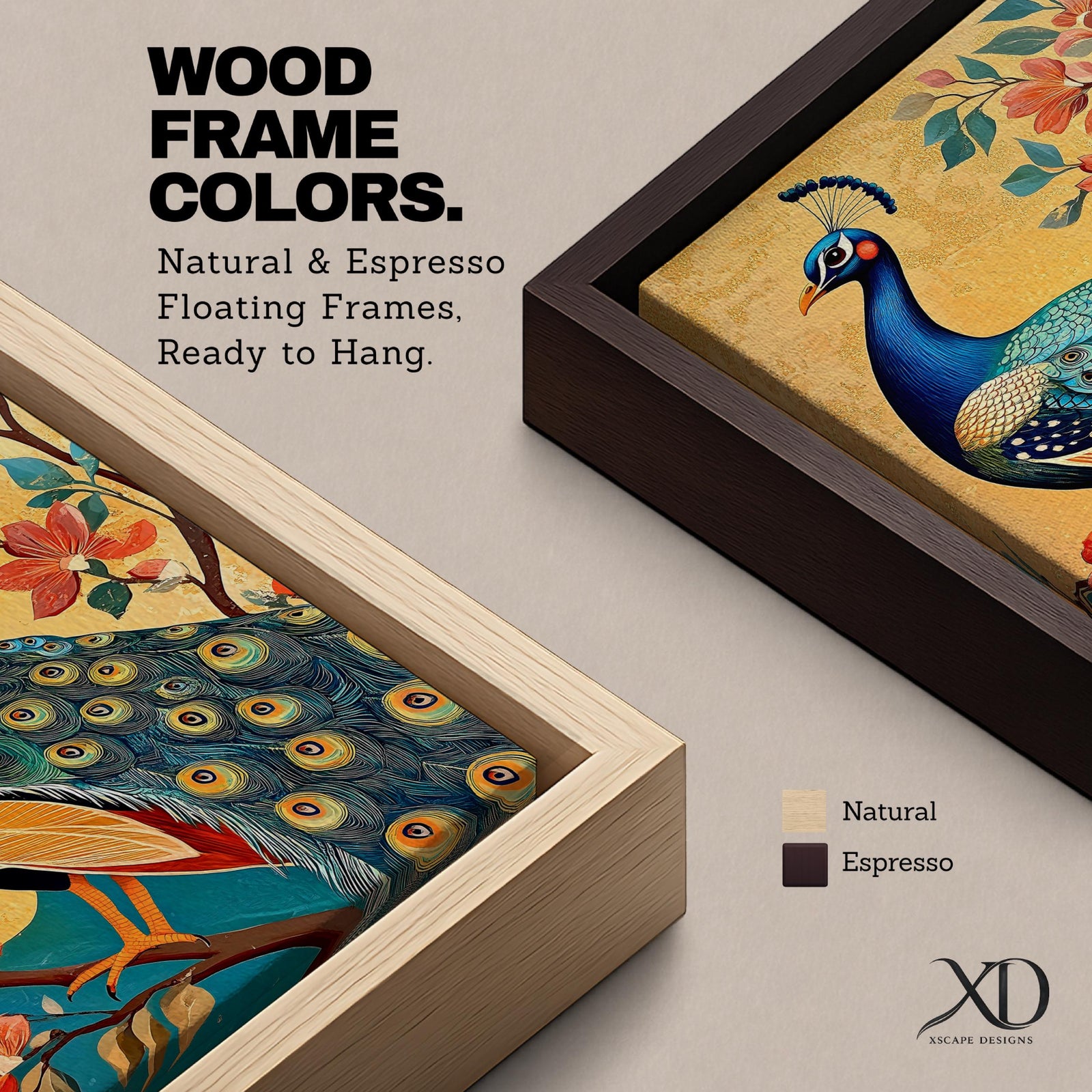 Peacock Bird Wall Art Peafowl Nature Floral Garden Wildlife Gift Living Room Home Decor