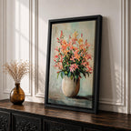 Azalea Bouquet Wall Art Flower Vase Framed Canvas Botanical Farmhouse Rustic Bloom Home Decor