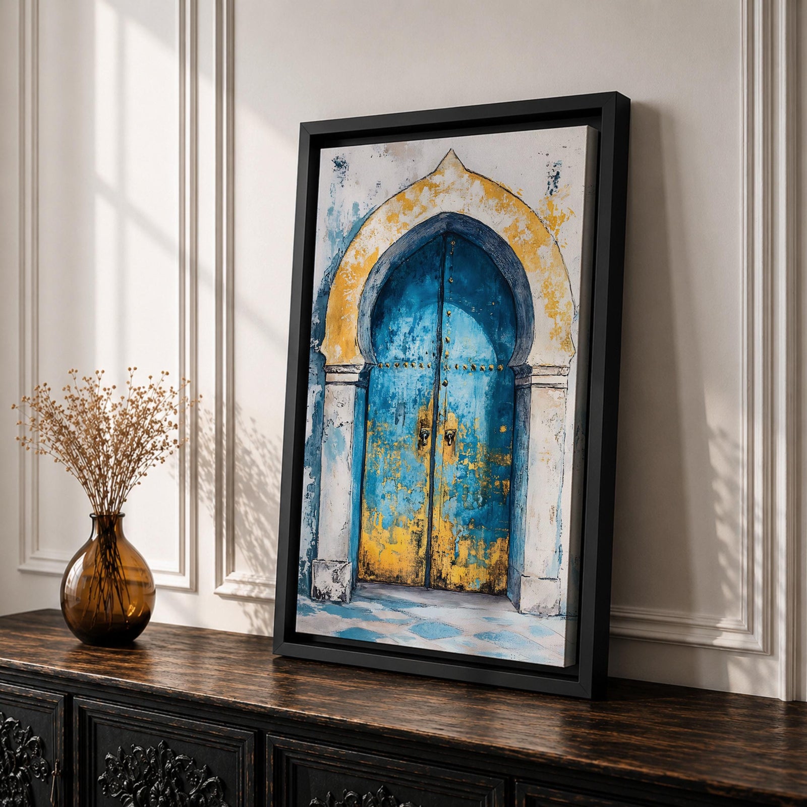 Moroccan Door Architectural Wall Art Arched Portal Cultural Travel Gift Living Room Home Decor