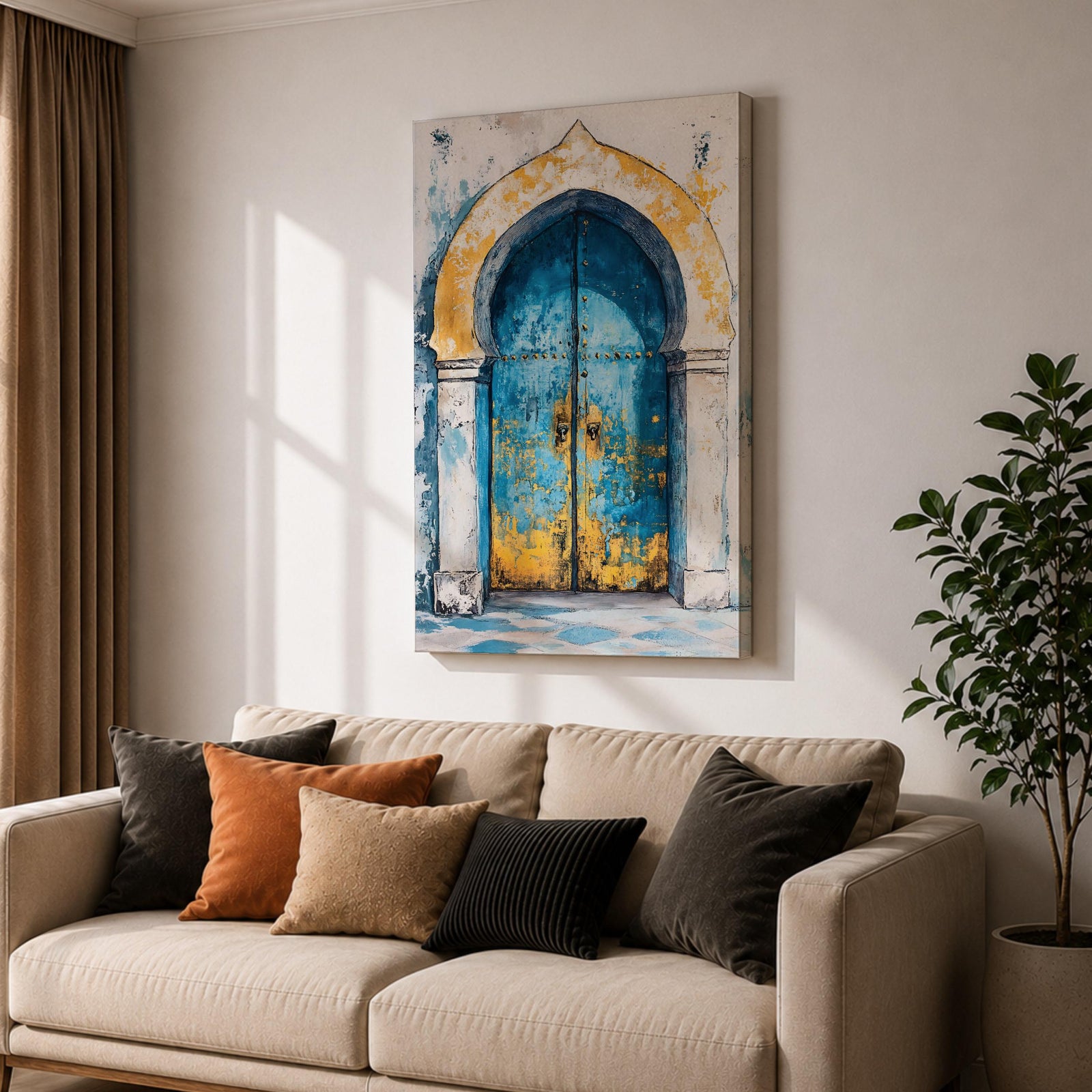 Moroccan Door Architectural Wall Art Arched Portal Cultural Travel Gift Living Room Home Decor