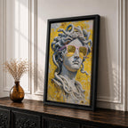 Medusa Wall Art Greek Mythology Framed Canvas Statue Sunglasses Modern Pop Art Decor