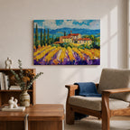 Vineyard Landscape Wall Art Tuscan Vineyard Framed Canvas Mediterranean Countryside Rustic Home Decor