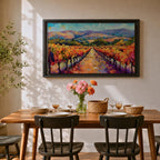 Vineyard Landscape Wall Art Wine Country Framed Canvas Mediterranean Rustic Decor Gift Home Decor