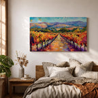 Vineyard Landscape Wall Art Wine Country Framed Canvas Mediterranean Rustic Decor Gift Home Decor